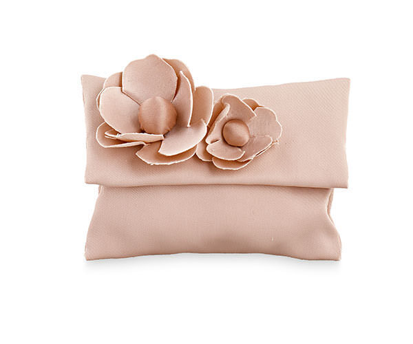 Busta satin cipria con fiori - 28602