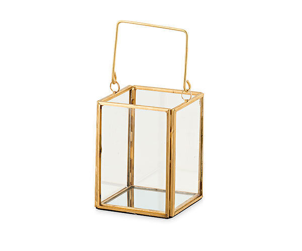 Lanterna metallo oro con manico - 28826 Lanterna metallo oro con manico - 28826