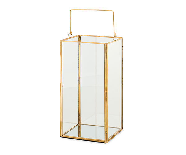 Lanterna metallo oro con manico - 28828 Lanterna metallo oro con manico - 28828