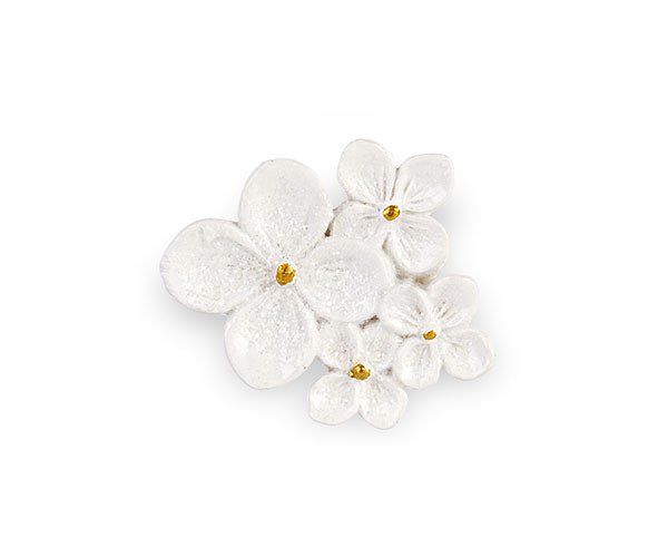 Magnete bianco fiori glitter - 29270