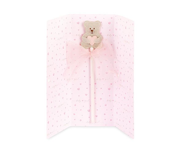 Matita orsetto cuore rosa con bu - 29299