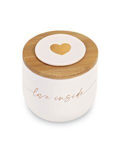 Bomboniera barattolino candela cuore oro con scatola - 29350 Bomboniera barattolino candela cuore oro con scatola - 29350