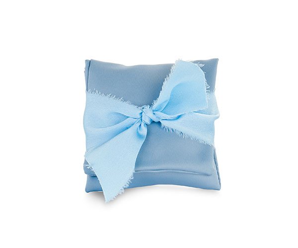 Bustina raso azzurra con nastro - 29446