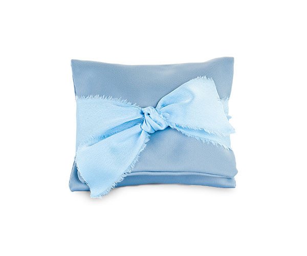 Bustina raso azzurra con nastro - 29451