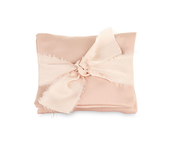 Bustina raso cipria con nastro - 29452