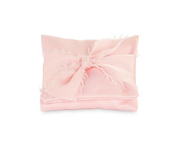 Bustina raso rosa con nastro - 29453