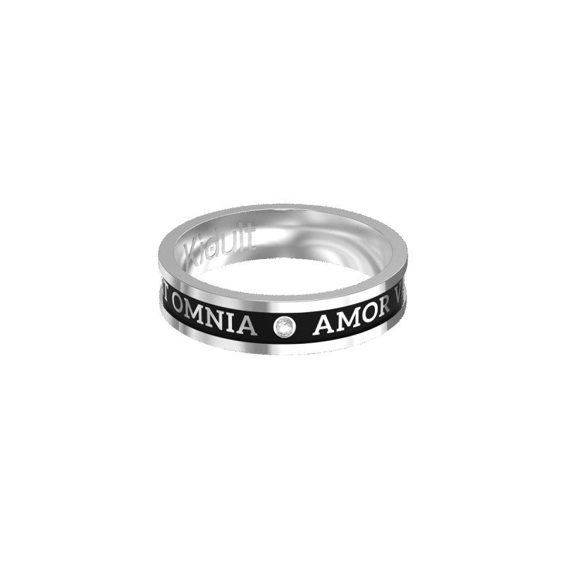 Anello in acciaio 316L PVD nero cristalli - 721011-27 Anello in acciaio 316L PVD nero cristalli - 721011-27