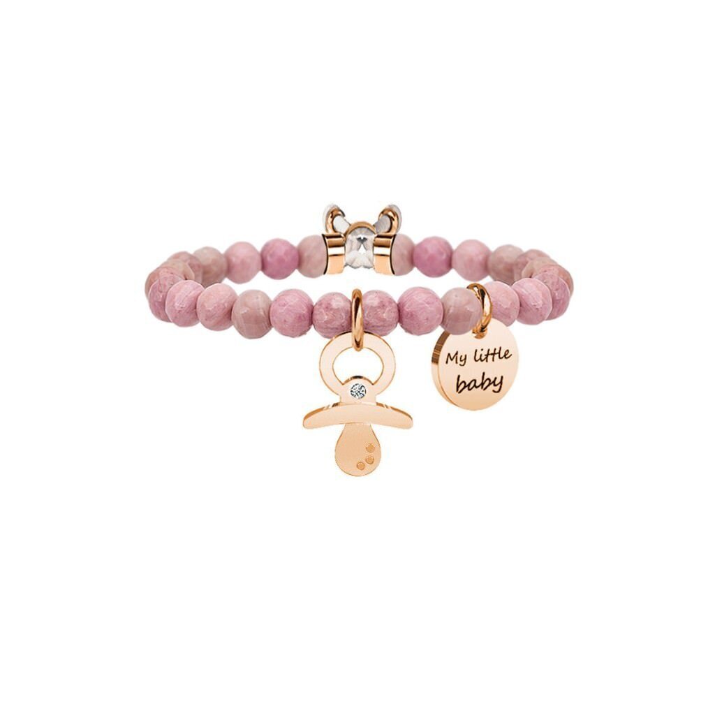 Bracciale rodonite e acciaio 316l pvd rosè - 731127