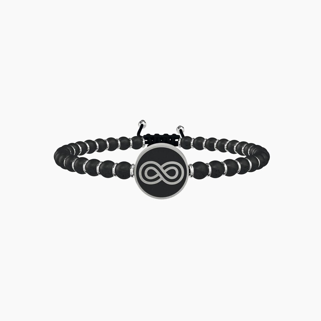 Bracciale agata nera e acciaio 316l - 731220