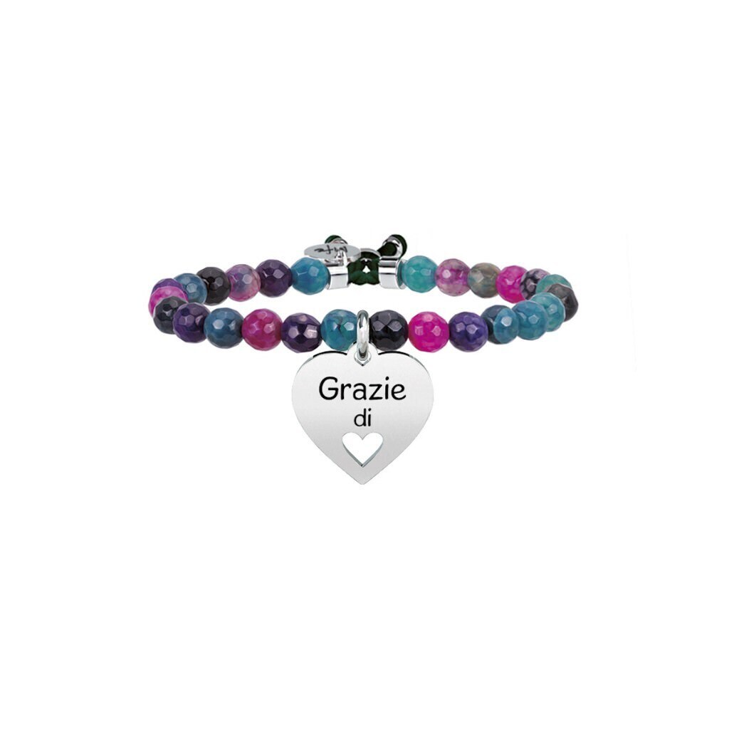 Bracciale agata tormalina e acciaio 316l - 731332