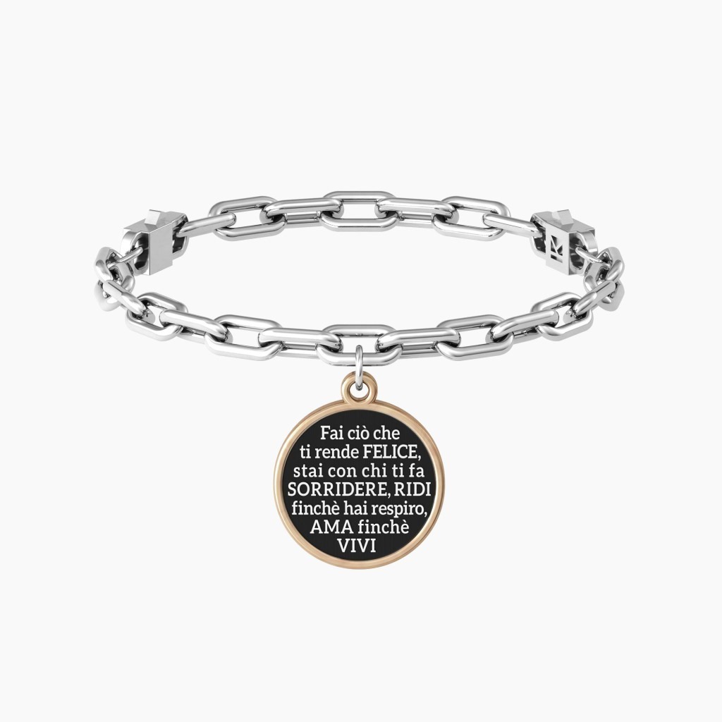 Bracciale in acciaio 316l e pvd rosé - 731924