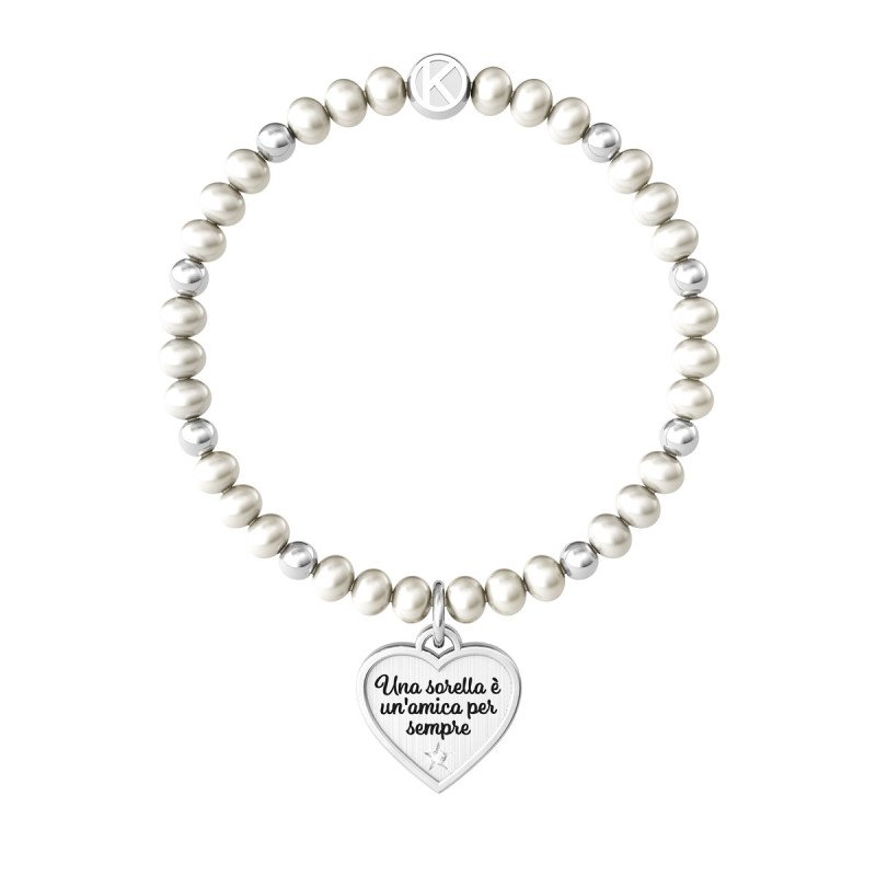 Bracciale con perle coltivate e acciaio 316l - 732098