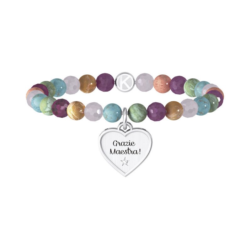 Bracciale pietre multicolor acciaio 316L - 732134