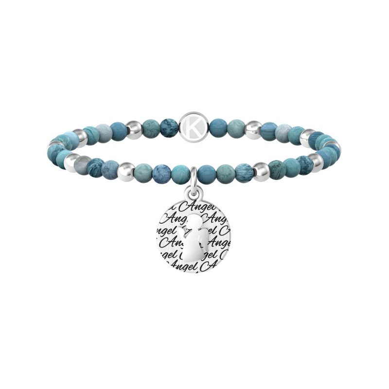 Bracciale agata azzurra e acciaio 316L - 732140