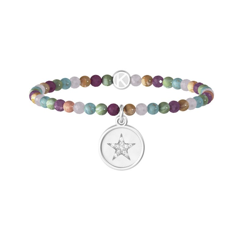 Bracciale pietre multicolor acciaio 316L - 732163