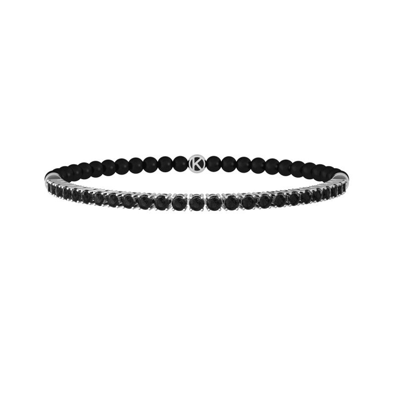 Bracciale con agata nera e acciaio 316L - 732166
