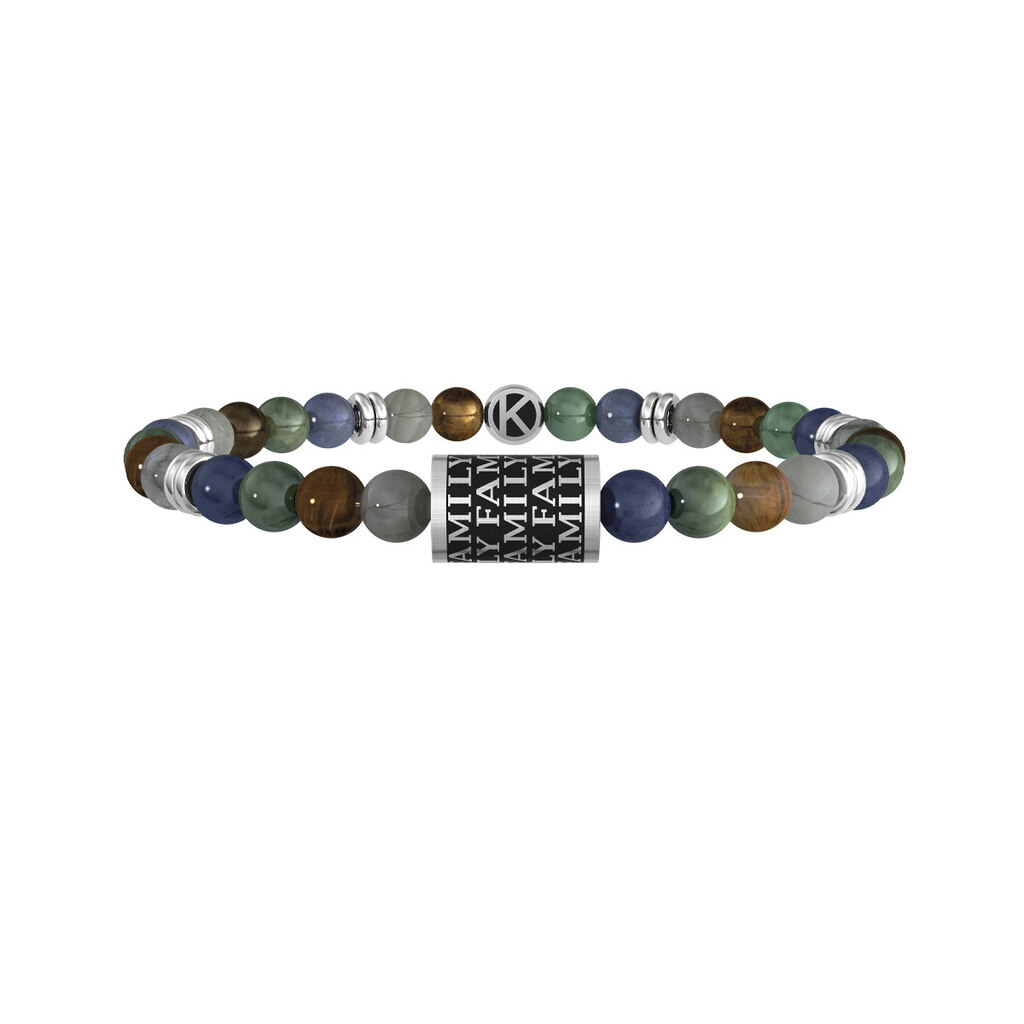 Bracciale pietre multicolor, acciaio 316L PVD nero - 732188