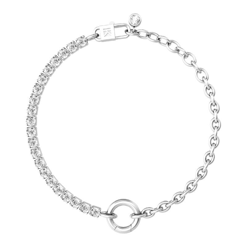 Bracciale in acciaio 316L zirconi - 732193