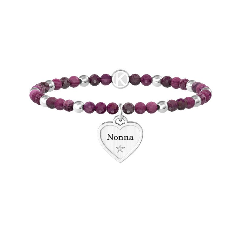 Bracciale in acciaio 316L agata cristalli - 732217