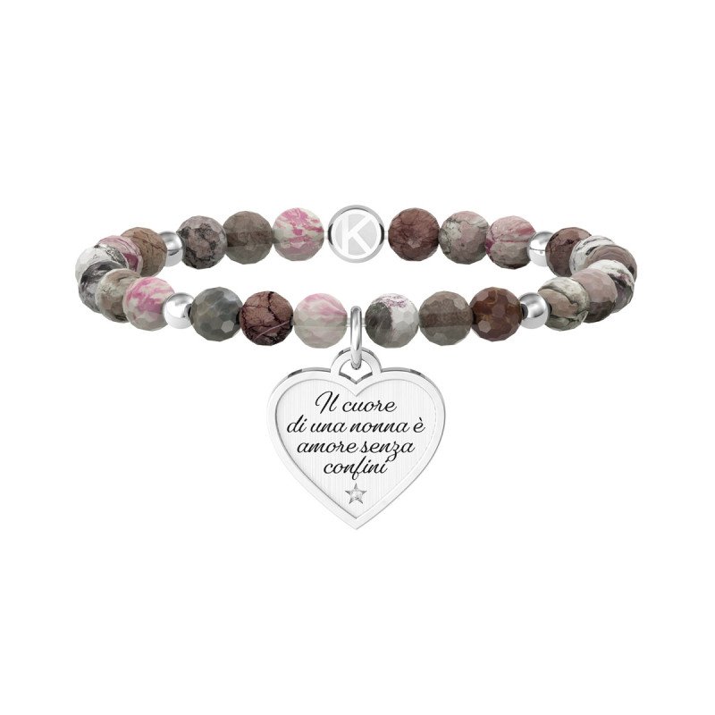 Bracciale in acciaio 316L agata cristalli - 732223