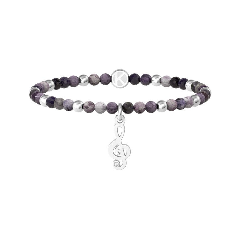 Bracciale in acciaio 316L agata cristalli - 732227