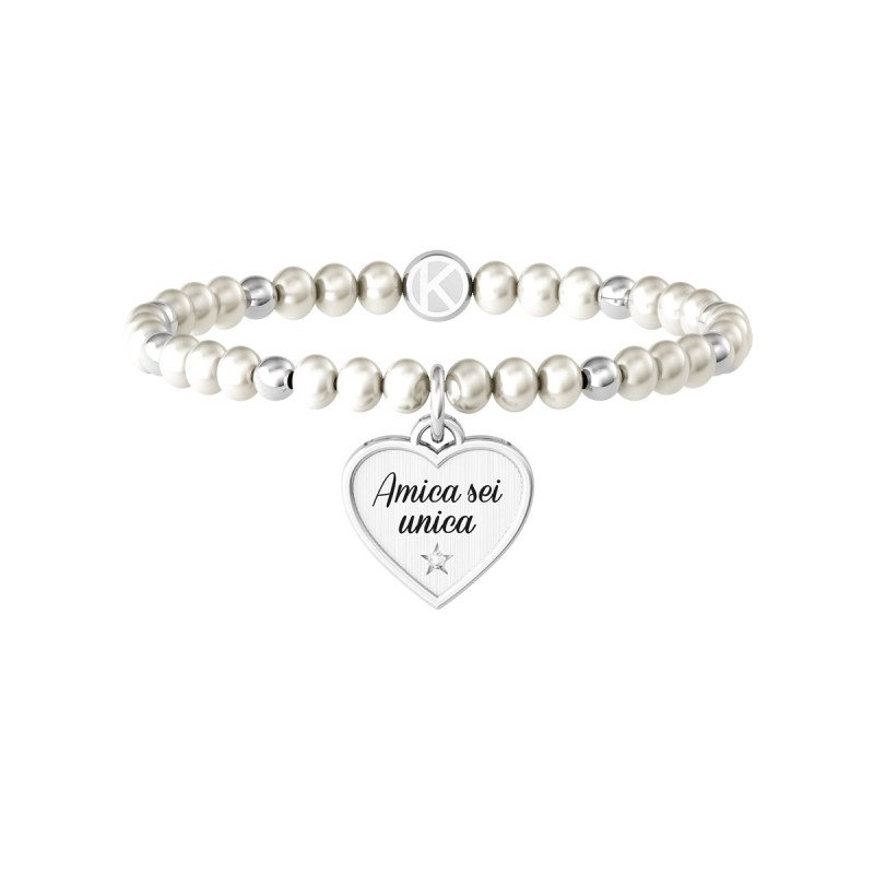 Bracciale in acciaio 316L perle cristalli - 732231