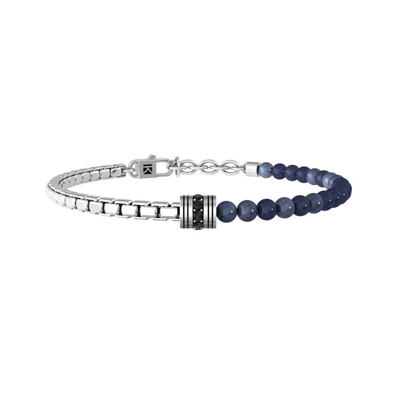 Bracciale in acciaio 316L dumortierite cristalli - 732252