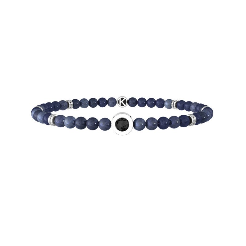 Bracciale in acciaio 316L dumortierite cristalli - 732254