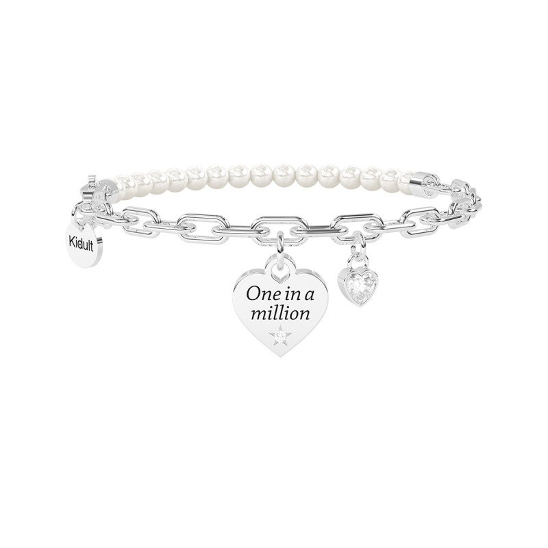 Bracciale in acciaio 316L perle cristalli zirconi - 732271 Bracciale in acciaio 316L perle cristalli zirconi - 732271