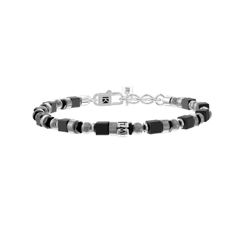 Bracciale in acciaio 316L agata ematite - 732297 Bracciale in acciaio 316L agata ematite - 732297