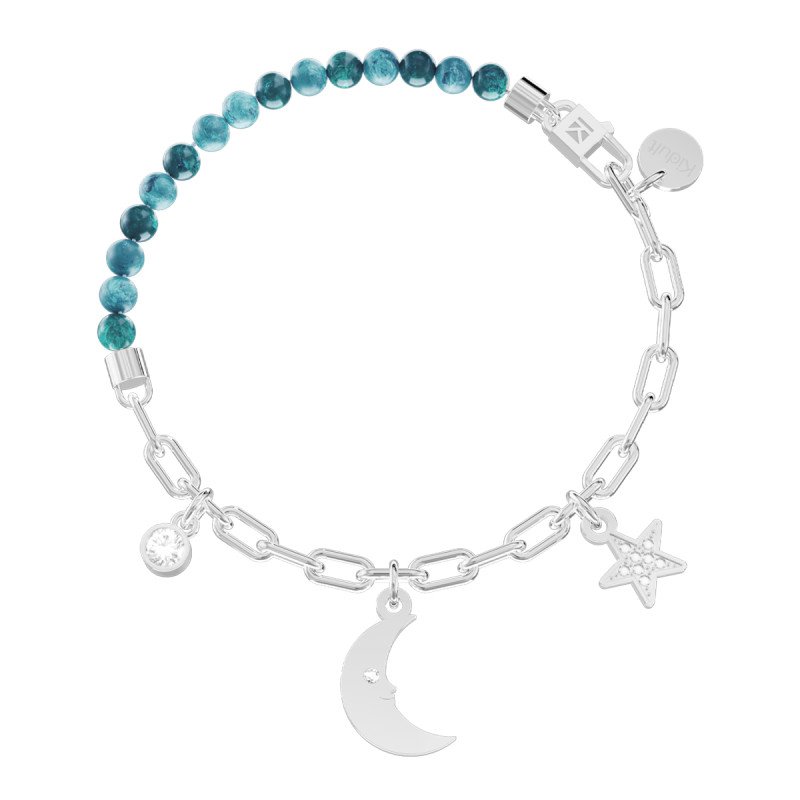 Bracciale in acciaio 316L agata cristalli - 732303