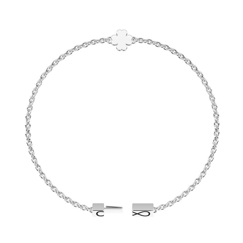 Bracciale con quadrifoglio e chiusura non-reversibile - 732316-19