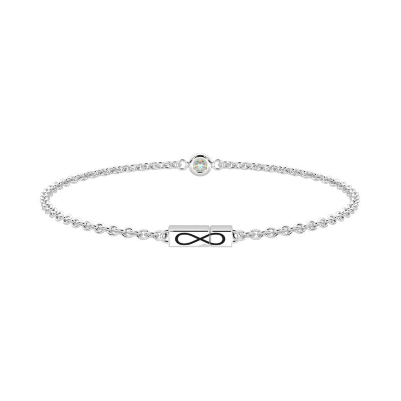 Bracciale con diamante lab-grown e chiusura non-reversibile - 732317-17