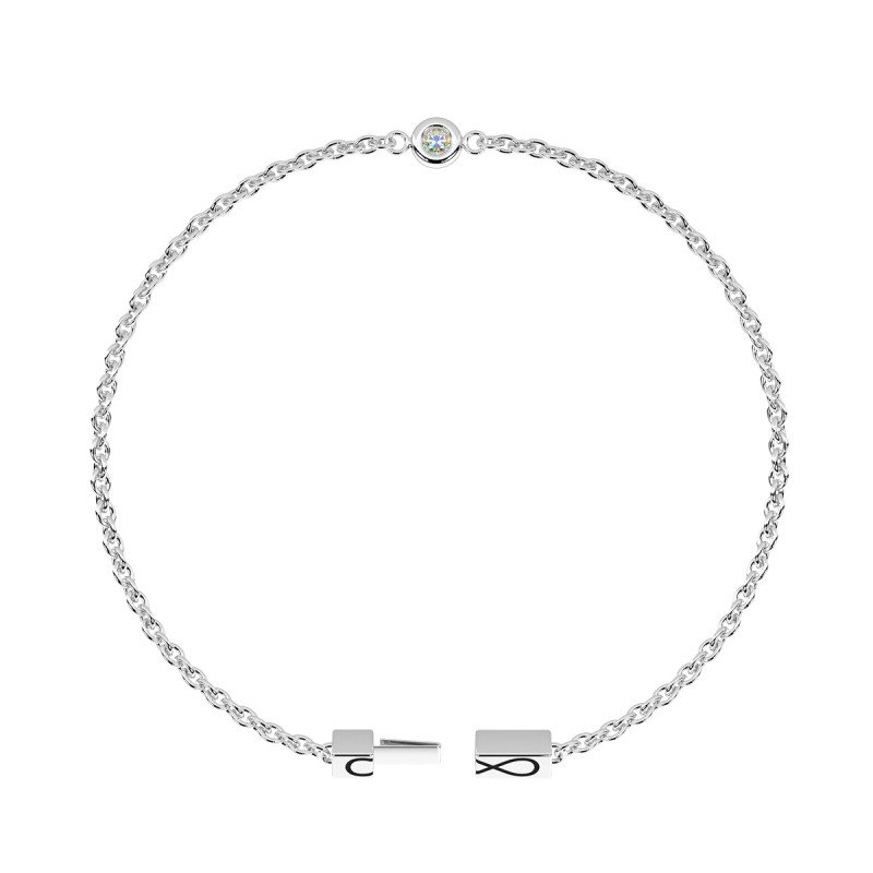 Bracciale con diamante lab-grown e chiusura non-reversibile - 732317-19