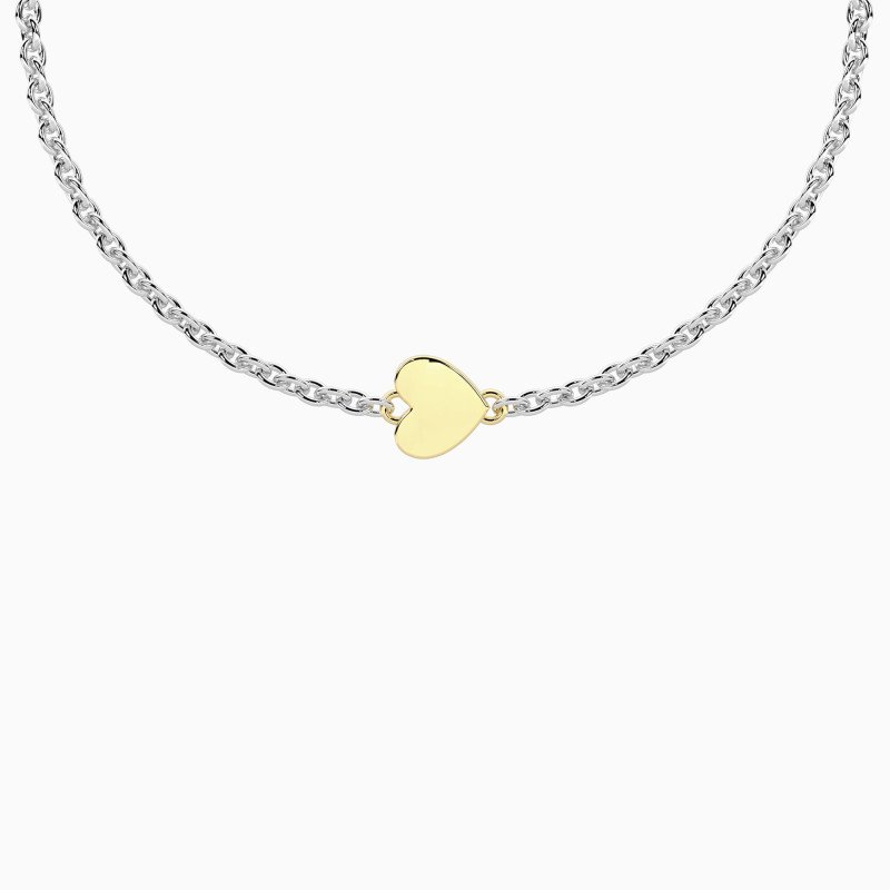 Bracciale con cuore in oro 9kt e chiusura non-reversibile - 732318-17