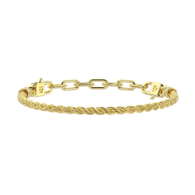Bracciale componibile dorato con catena corda - 732381