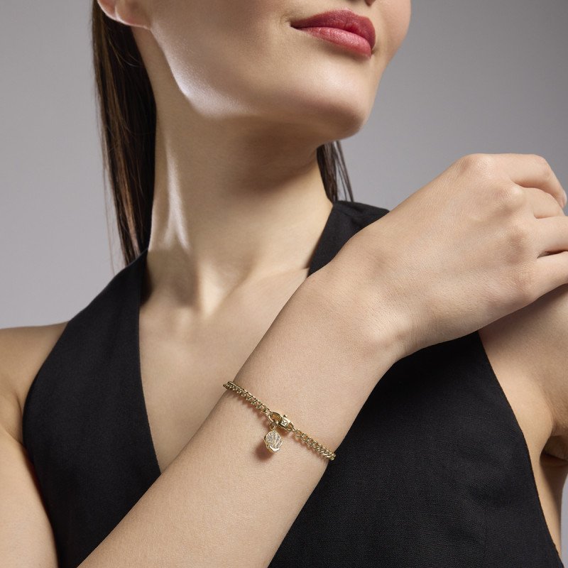 Bracciale componibile dorato con catena groumette - 732382