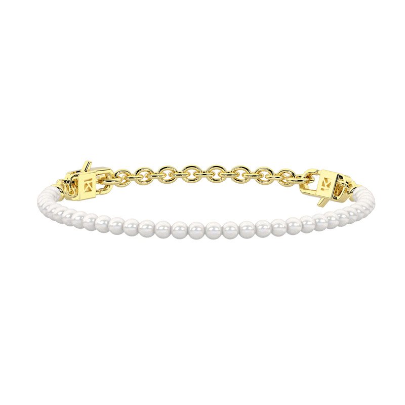 Bracciale componibile dorato con perle conchiglia - 732385