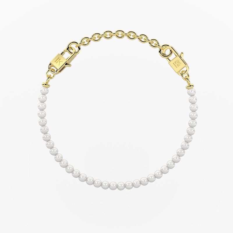 Bracciale componibile dorato con perle conchiglia - 732385