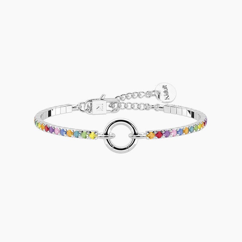 Bracciale tennis componibile con cristalli multicolor - 732410