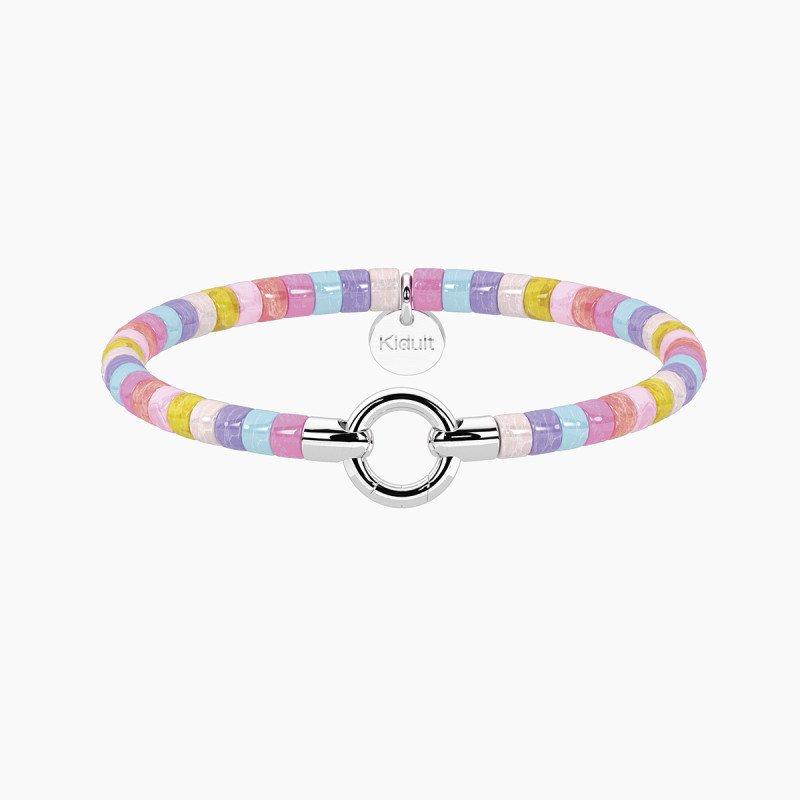 Bracciale componibile con conchiglie multicolor striate - 732411