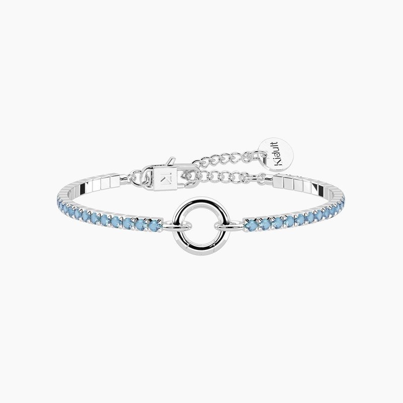 Bracciale tennis componibile con cristalli azzurri - 732416