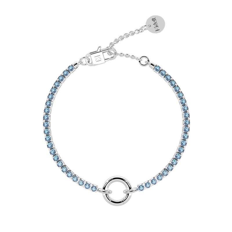 Bracciale tennis componibile con cristalli azzurri - 732416