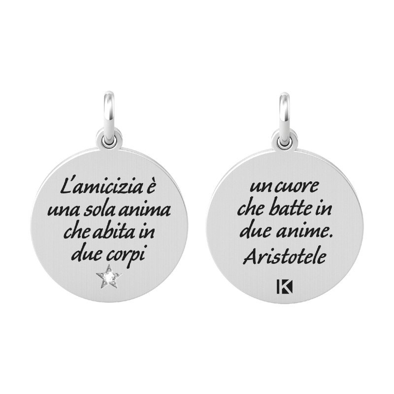 Ciondolo in acciaio 316L cristalli - 741001