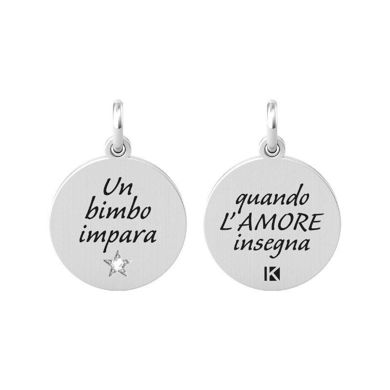 Ciondolo in acciaio 316L cristalli - 741003