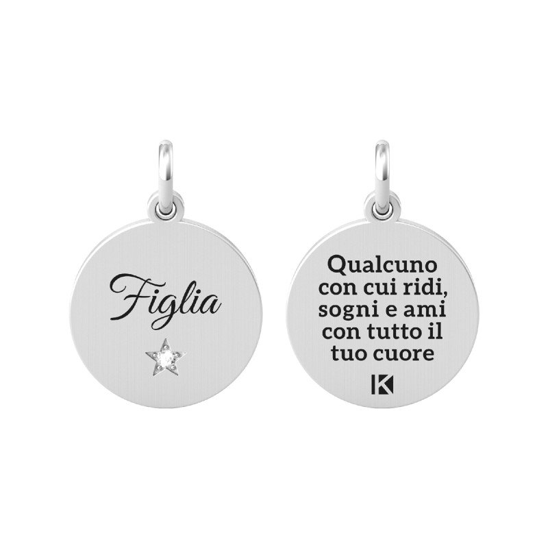 Ciondolo in acciaio 316L cristalli - 741009 Ciondolo in acciaio 316L cristalli - 741009