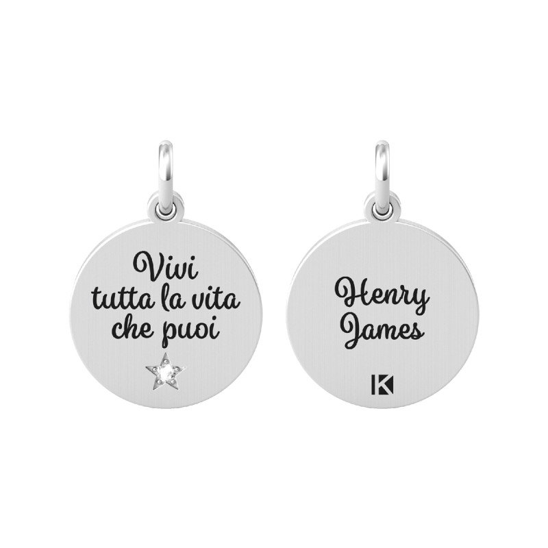 Ciondolo in acciaio 316L cristalli - 741016 Ciondolo in acciaio 316L cristalli - 741016