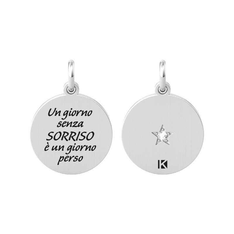 Ciondolo in acciaio 316L cristalli - 741017 Ciondolo in acciaio 316L cristalli - 741017