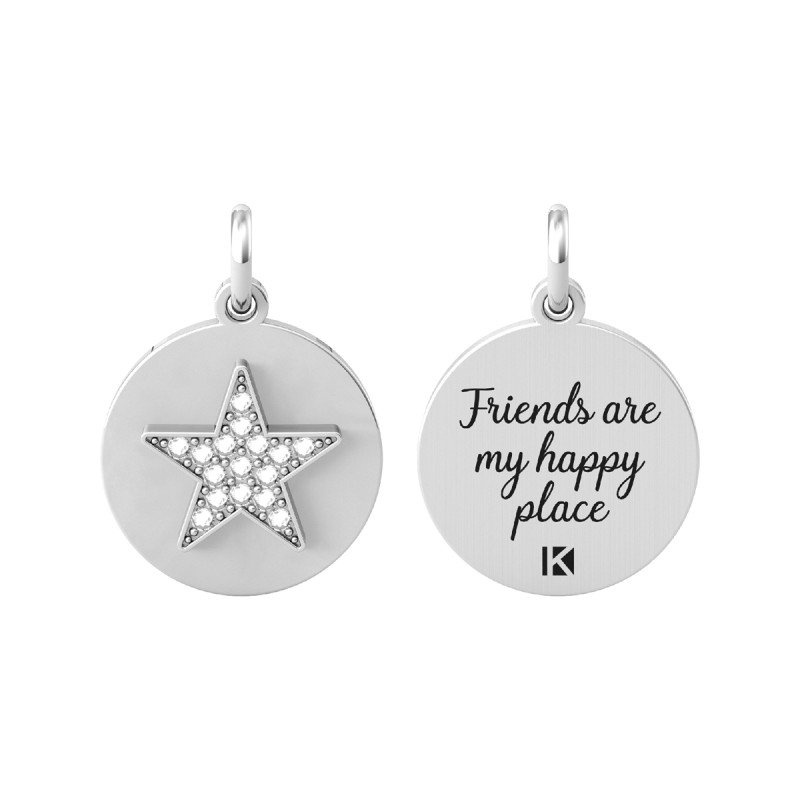 Ciondolo in acciaio 316L cristalli - 741056 Ciondolo in acciaio 316L cristalli - 741056