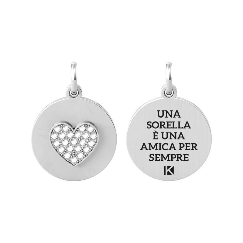 Ciondolo in acciaio 316L cristalli - 741057 Ciondolo in acciaio 316L cristalli - 741057